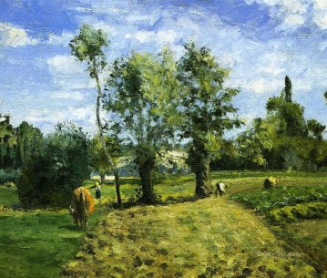  Morning Oil Painting - spring morning pontoise 1874 Camille Pissarro
